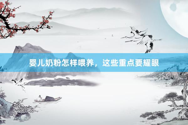 婴儿奶粉怎样喂养，这些重点要耀眼